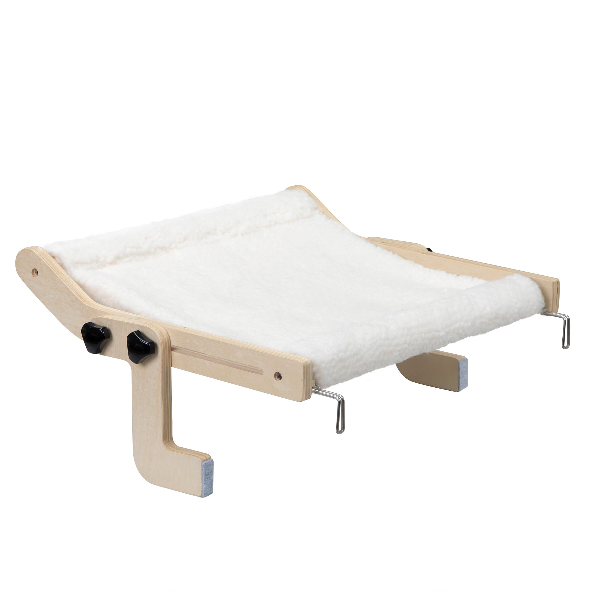 Natural Wood and Plush Cat Window Hammock Bed Seat