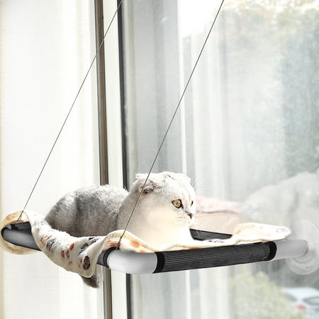 Cat Window Perch, TeqHome Kitty Window Resting Seat Hammock, Cat Ledge Shelf Window Sill for Large Cat, Suction Cup Window Mounted Hanging Cats Bed for Indoor, Holds Up to 66 lbs