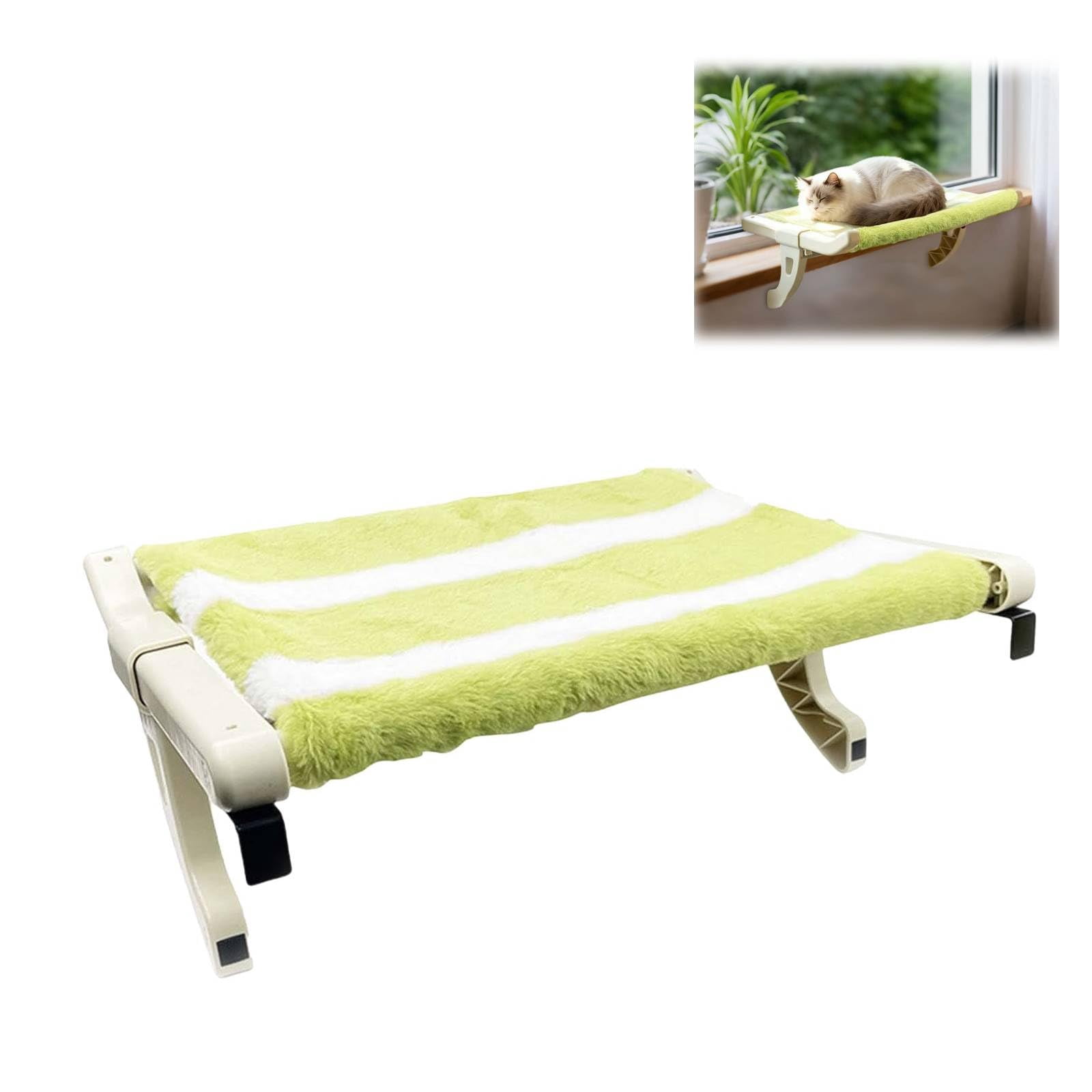 Cat Window Sill Perches for Indoor Cats,Warm Cats Bed with Plushes Bedding and Fabric Base,Sliding Clamping Slot Adjustment with Removable Covers,for Indoor Comfortable Cat Resting Bed Winter Use.