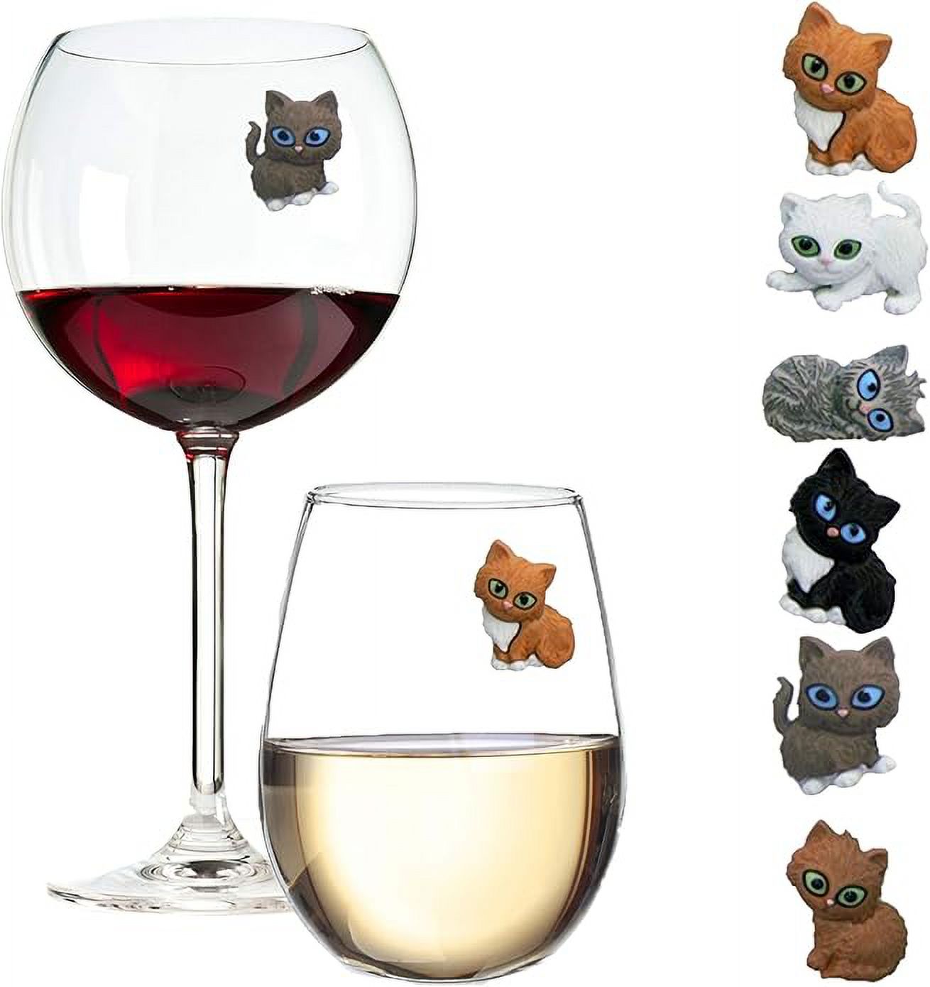 Simply Charmed Easter Wine Glass Charms Set Of 6 - Magnetic Bunny & Egg Markers For Stemless/Stemmed Glasses