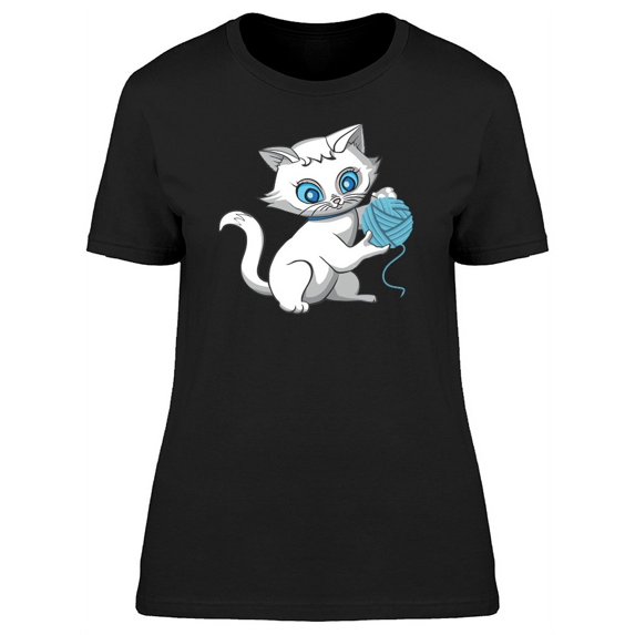 Cat With A Ball Of Wool T-Shirt Women -Image by Shutterstock, Female x-Large