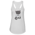 thumbnail image 1 of Cat With Meow Shirt Racerback Tank Women -Image by Shutterstock, Female Medium, 1 of 4