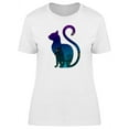 thumbnail image 1 of Cat With Night Town Silhouette T-Shirt Women -Image by Shutterstock, Female Large, 1 of 2