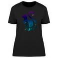 thumbnail image 1 of Cat With Night Town Silhouette T-Shirt Women -Image by Shutterstock, Female Medium, 1 of 4