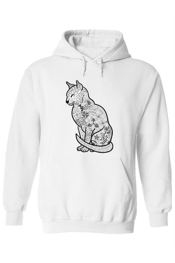 Cat With Patterns Inside Hoodie Women -Image by Shutterstock, Female Small