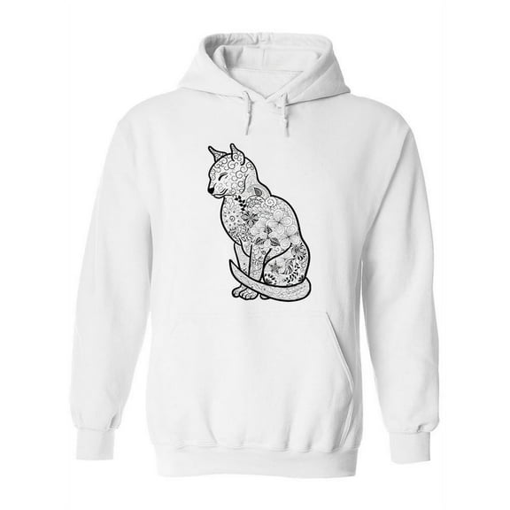 Cat With Patterns Inside Hoodie Women -Image by Shutterstock, Female x-Large