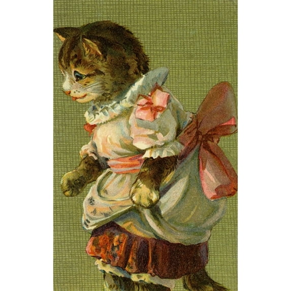 Cat With Pink Bow By G H Thompson Poster Print By Mary Evans Picture Librarypeter & Dawn Cope Collection