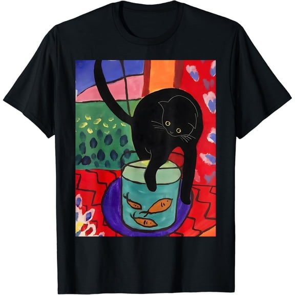 Cat With Red Fish Painter Inspired T-Shirt