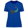 thumbnail image 1 of Cat With Turquoise Mermaid Tail T-Shirt Women -Image by Shutterstock, Female x-Large, 1 of 2