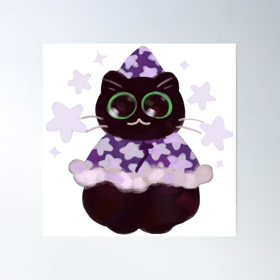 Cat Wizard Poster Wall Art, Modern Wall Decor For Living Room Bedroom, 30x30 UNFRAMED