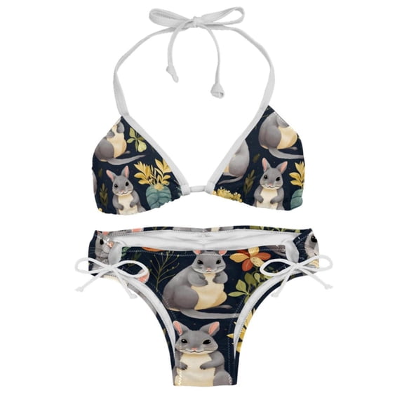 Cat Women's Detachable Sponge Adjustable Strap Bikini Set - 2 Pack, Beach Pool Swimwear