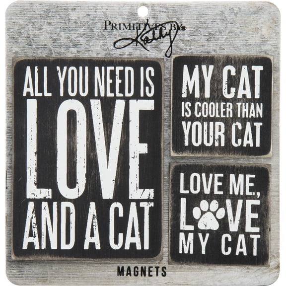Cat Wood Magnet Set