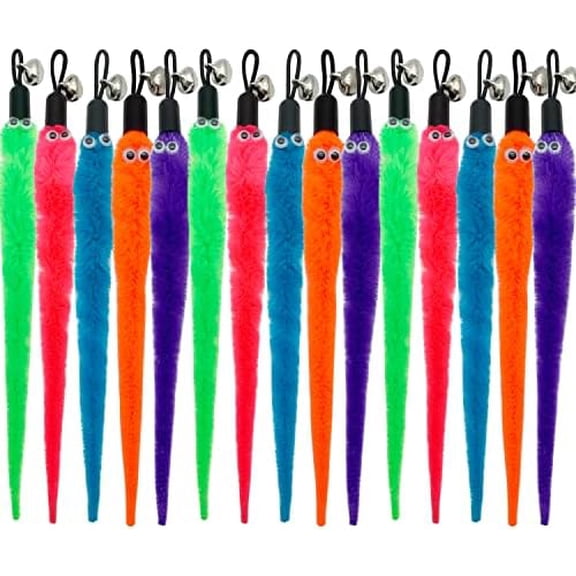 Cat Worm Toy Refills, 15 Pieces Cat Wand Attachments Worms Toy for Indoor Cats