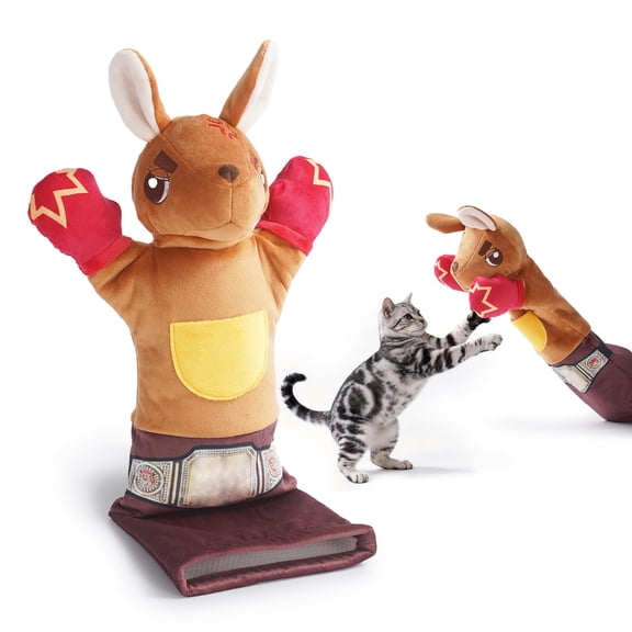 Cat Wrestling Glove, 22 inch Cat Puppet Wrestler with 5 Catnip Pouches & 3 Layer Resistant Protection, Interactive Cat Toy with Treat Pocket for Boredom Relief & Mental Stimulation