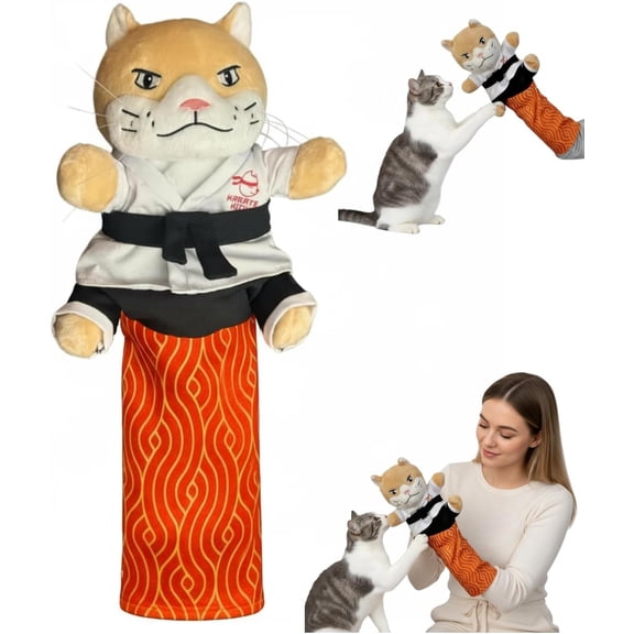 Cat Wrestling Glove Hand Puppet,Interactive Cat Toy with Protective Forearm Sleeve & Tough Padding for Safe BiteResistant Play