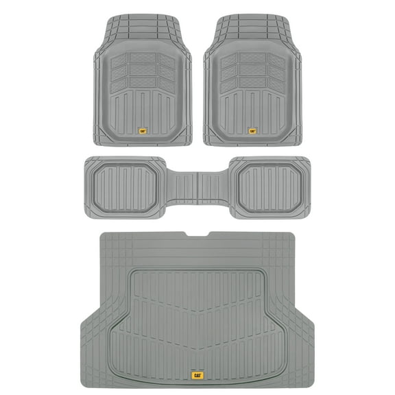 Cat XL Series Heavy-Duty Rubber Floor Mats & Cargo Trunk Liner for Car SUV Van Sedan, Gray