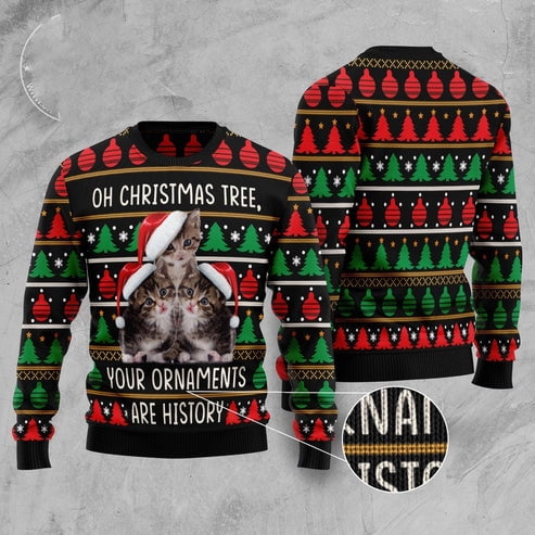 Cat Xmas Sweater, Awesome Cat 3D Christmas Sweater, Sweater Xmas