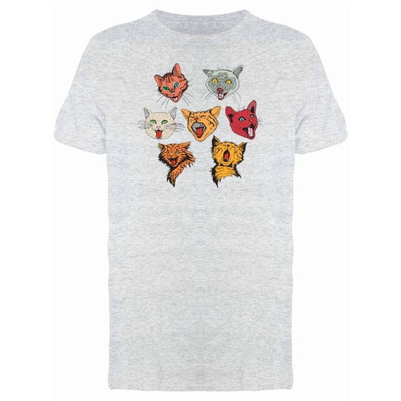 Cat Yawns Collage Tee Men's -Image by Shutterstock