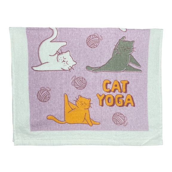 Cat Yoga Funny Stretching Kittens Tea Towel