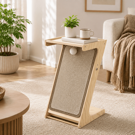 Cat Z-shaped Cats Scratcher Side Table For Couch Sofa