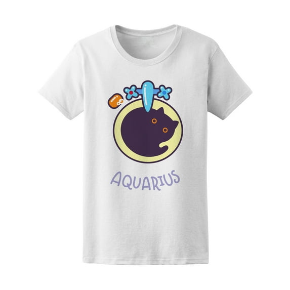 Cat Zodiac Astrology Aquarius Women T-Shirt - Image by Shutterstock, Female Large