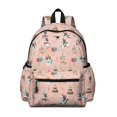 thumbnail image 1 of Cat and Birthday Pink Pattern Cute School Backpack with Padded Back and Adjustable Shoulder Straps 13.4"x11"x4.7", 1 of 5