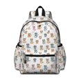 thumbnail image 1 of Cat and Bowtie White Pattern Cute School Backpack with Padded Back and Adjustable Shoulder Straps 13.4"x11"x4.7", 1 of 5
