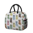 thumbnail image 1 of Cat and Bowtie White Pattern Insulated Leakproof Lunch Box for Work, Lunch Bag for Women Men, Loncheras Para Mujer for Beach Travel Picnic Camping, 1 of 6