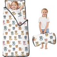 thumbnail image 1 of Cat and Bowtie White Pattern Teens Toddler Nap Mat with Pillow, Sleeping Mat Bag for Preschool Daycare 60"x20", 1 of 6