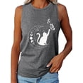 thumbnail image 1 of Cat and Butterfly Graphic Print Tank Top, Sleeveless Casual Top for Summer & Spring, Women's Clothing, 1 of 5