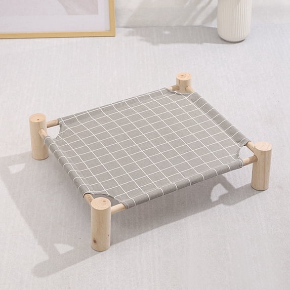 Cat and Dog Hammock Bed Wooden Cat Hammock Elevated Cooling Bed Detachable Portable Indoor Outdoor Pet Bed Suitable C