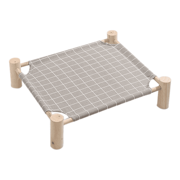 Cat and Dog Hammock Bed Wooden Elevated Cooling Detachable Portable Indoor Outdoor Pet Suitable C