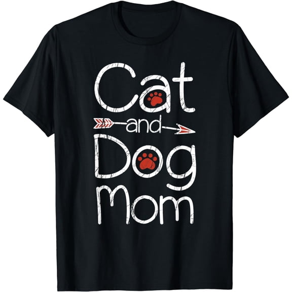 Cat and Dog Mom Kitten and Puppy Mama Kitty and Pup Mother T-Shirt