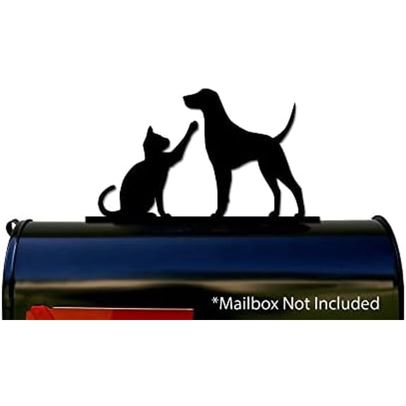 Cat and Dog Playing Mailbox Topper/Sign/Mail Box$$Garden & Patio