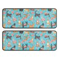 thumbnail image 1 of Cat and Flower Blue Pattern Anti Fatigue Kitchen Rugs Set Of 2, Non Slip Washable Decorative Floor Mats for Sink Laundry and Home Use, 17"x47", 1 of 5