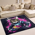 thumbnail image 1 of Cat and Football Area Rug Washable 80 x 58 Floor Carpet Mat Non Slip for Bedroom Living Room Home Decor, 1 of 7