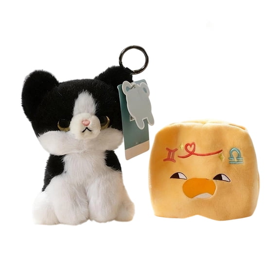Cat and Hat Plushie Set, Soft Kitty Stuffed Animal with Removable Zodiac Covers for Collectors and Personalized Gift, Fun Animal Doll 6.29-inch