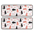 thumbnail image 1 of Cat and Heart White Pattern Anti Fatigue Kitchen Rugs Set Of 2, Non Slip Washable Decorative Floor Mats for Sink Laundry and Home Use, 17"x47", 1 of 5