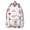 thumbnail image 1 of Cat and Heart White Pattern Backpack for School, Cute School Bag with Adjustable Shoulder Straps and Padded Back, 15.7"x11.8"x5.5", 1 of 5