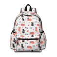 thumbnail image 1 of Cat and Heart White Pattern Cute School Backpack with Padded Back and Adjustable Shoulder Straps 13.4"x11"x4.7", 1 of 5
