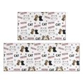 thumbnail image 1 of Cat and Meow White Pattern Anti Fatigue Kitchen Rugs Set Of 2, Non Slip Washable Decorative Floor Mats for Kitchen Sink Laundry, 17"x30" and 17"x47", 1 of 6