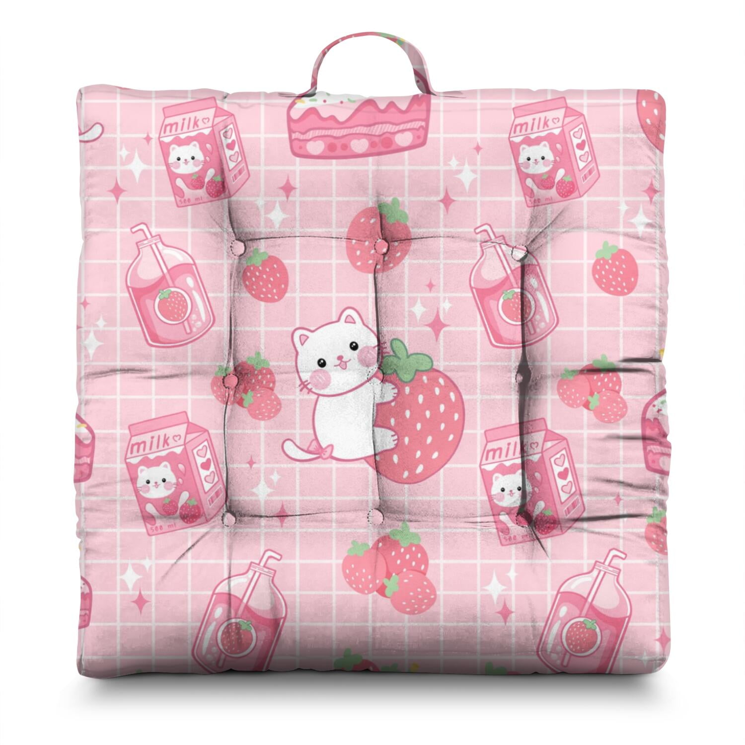 Cat and Moon Artwork Floor Pillow - Boho Chic Cat Print Meditation Seat ...