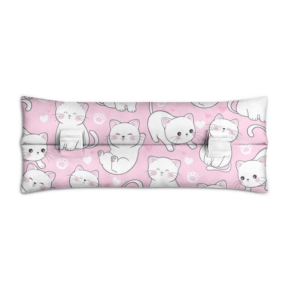 Cat and Moon Artwork Seatbelt Pillow - Post-Surgery Mastectomy & Heart Surgery Recovery Cushion - Soft Car Travel Pad with Cartoon Cat