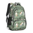 thumbnail image 1 of Cat and Music Note Green Pattern Backpack for School, Cute School Bag with Adjustable Shoulder Straps and Padded Back, 16.9"x12.6"x5.9", 1 of 5