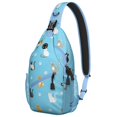 thumbnail image 1 of Cat and Nature Illustration Sling Backpack, Boho Watercolor Cat Crossbody Bag, Artistic Pet Pattern for Outdoor Travel Lovers, 1 of 6