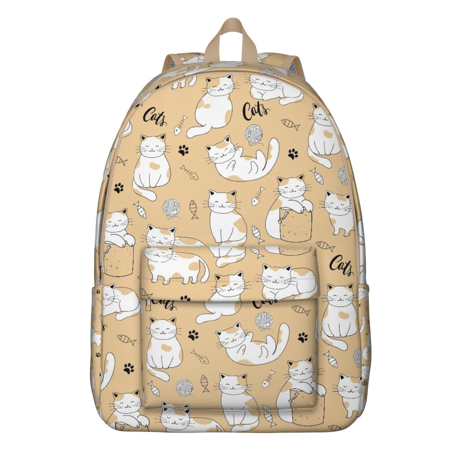 Cat and Paw Print Backpack for Women, Waterproof and Cute Bookbag with ...