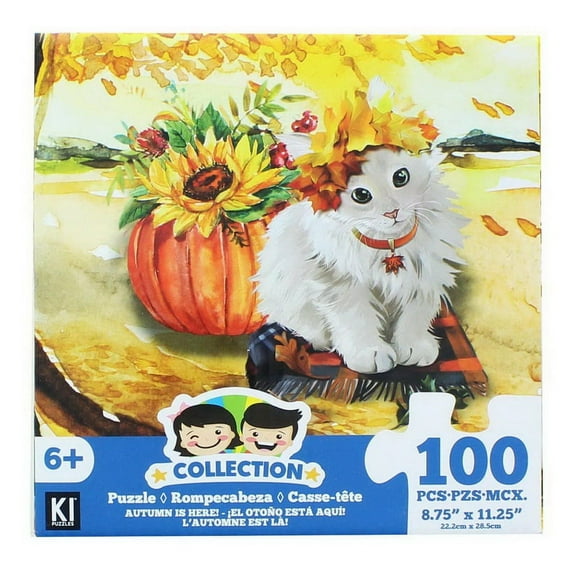 Cat and Pumpkin 100 Piece Juvenile Collection Jigsaw Puzzle