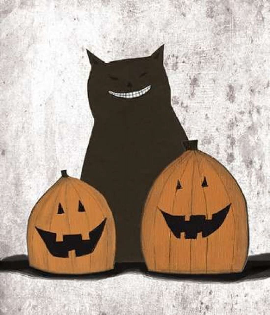 Cat and Pumpkins Canvas Art - Sarah Ogren (24 x 24)