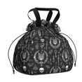 thumbnail image 1 of Cat and Skull Gothic Pattern Drawstring Insulated Lunch Bag for Women, Stain-Resistant Large Lunch Tote with Multi-Pockets for Work Office, 1 of 6