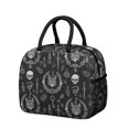 thumbnail image 1 of Cat and Skull Gothic Pattern Insulated Leakproof Lunch Box for Work, Lunch Bag for Women Men, Loncheras Para Mujer for Beach Travel Picnic Camping, 1 of 6
